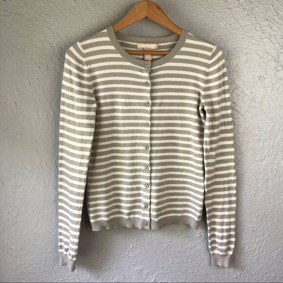 Banana Republic Taupe/Off White Striped Sweater XS - Picture 1 of 6